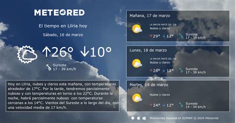 El Tiempo en Llíria, Valencia a 14 días